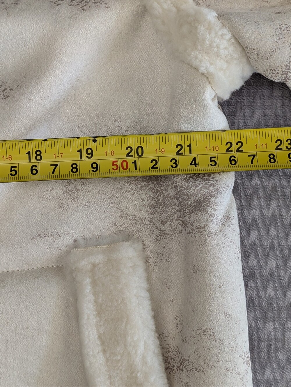 G by Giuliana Black Label Faux Suede and Shearling Zip Front Coat Size M Ivory - Picture 9 of 15